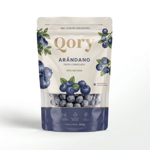 Arándanos congelados Qory, empaque retail 350 g